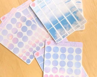 Sky palette sticker sheets - 2 sheets of 66 stickers