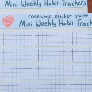 Weekly and Monthly Habit Tracker sticker sheet functional planner stickers for bullet journals image 2