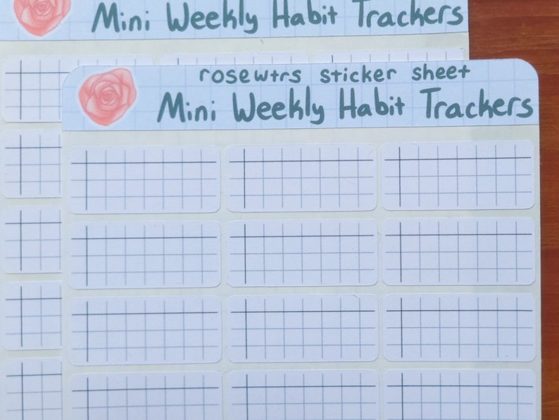 Weekly and Monthly Habit Tracker sticker sheet functional planner stickers for bullet journals image 2