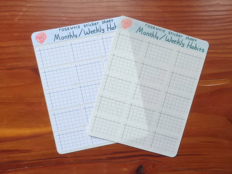 Weekly and Monthly Habit Tracker sticker sheet functional planner stickers for bullet journals Monthly