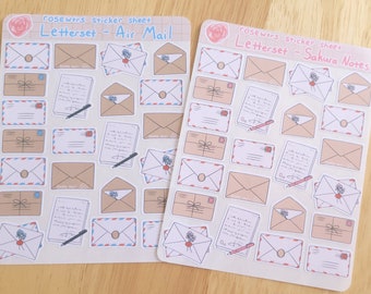 Letterset & Happy Mail sticker sheets - sheet of 23 stickers