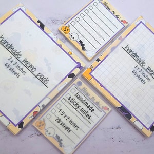 Trick or Treat handmade memo pad and sticky notes 48 sheets image 4