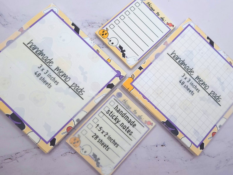 Trick or Treat handmade memo pad and sticky notes 48 sheets image 4