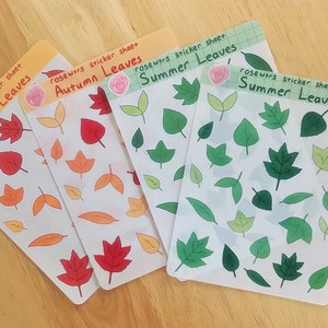 Summer / Autumn Leaves sticker sheet sheet of 24 image 1