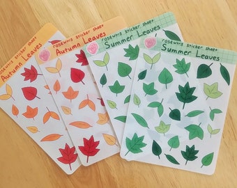 Summer / Autumn Leaves sticker sheet - sheet of 24