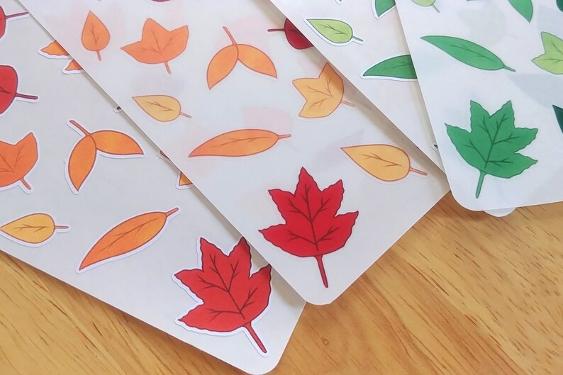 Summer / Autumn Leaves sticker sheet sheet of 24 image 2