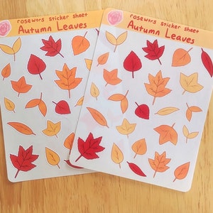 Summer / Autumn Leaves sticker sheet sheet of 24 Autumn Leaves