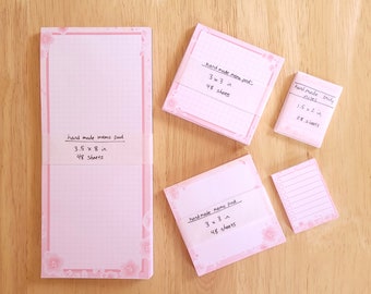 Cherry blossom handmade memo note pad - 48 sheets