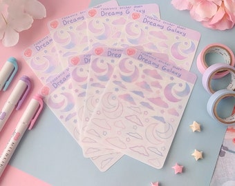 Dreamy Galaxy sticker sheet - sheet of 48