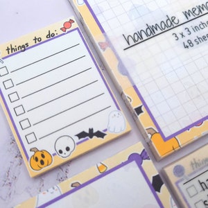 Trick or Treat handmade memo pad and sticky notes 48 sheets image 3