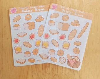 Bakery bread sticker sheet - sheet of 21 stickers