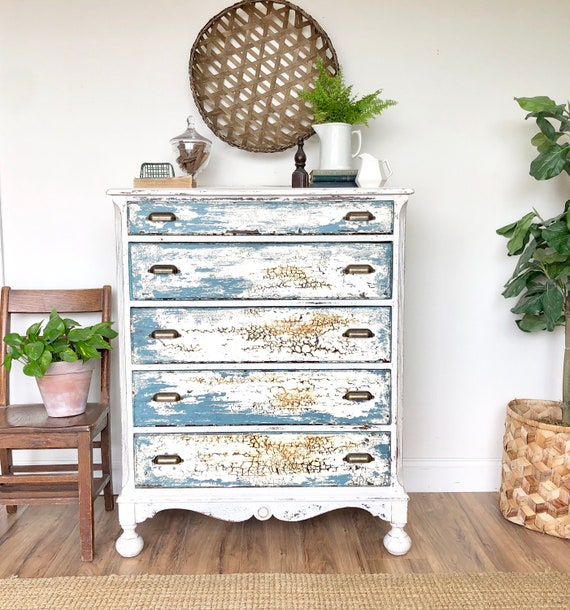 Rustic Farmhouse Dresser Distressed Furniture Etsy
