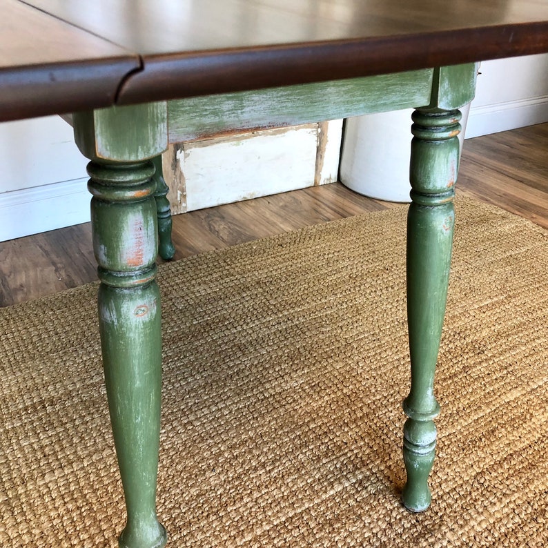 Lot detail Small Drop Leaf Dining Table Painted Furniture Fold Down | Etsy