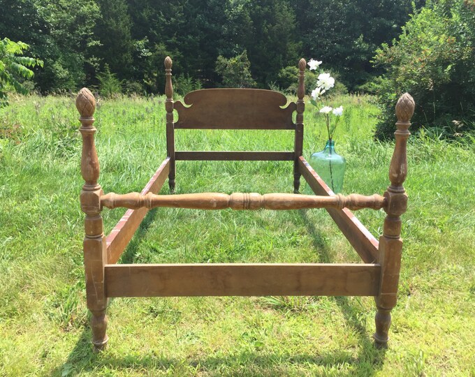 Antique Twin Bed Pineapple Bed Four Poster Bed Frame Etsy