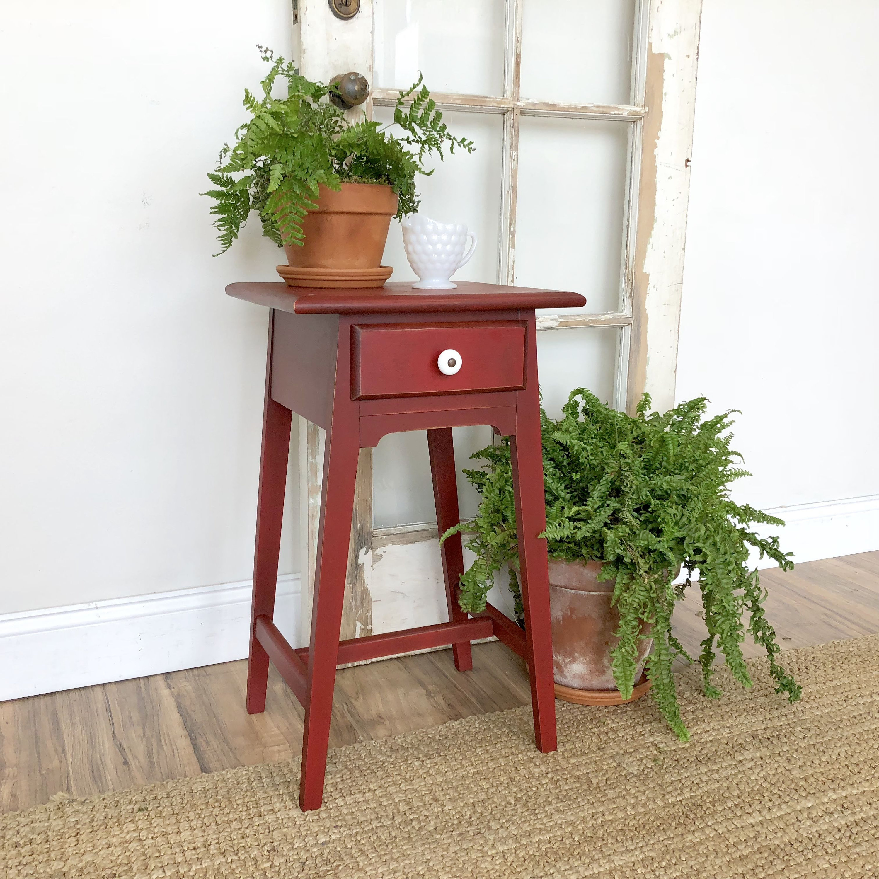 red end table antique side table farmhouse furniture small bedside table nightstand table distressed nightstand - Small Antique Side Tables red end table antique side table farmhouse furniture small bedside table nightstand table distressed nightstand - Small Antique Side Tables
