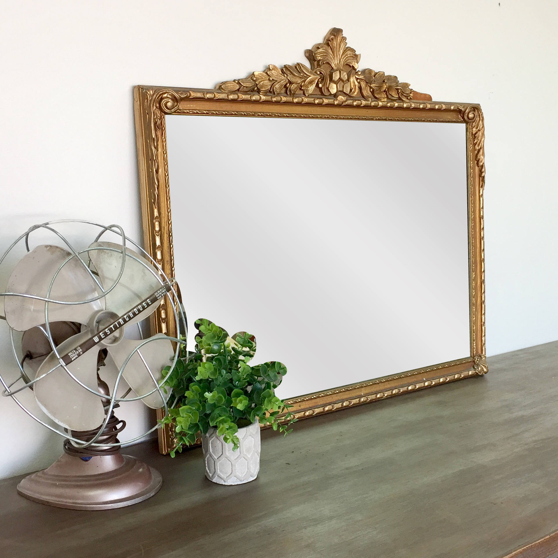 antique gold mirror - mirror wall decor - ornate mirror - vintage home