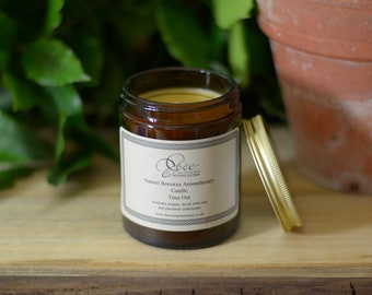 Beeswax Aromatherapy Candle Time out, natural beeswax candle in a glass Burn time ~35 hrs