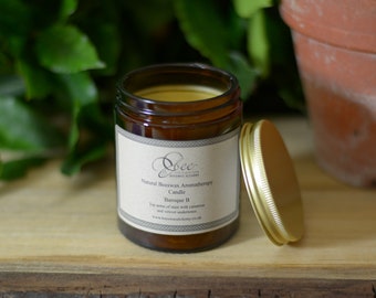 Beeswax Aromatherapy Candle Baroque B, natural beeswax candle in a glass Burn time ~35 hrs