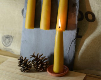 Hand Dipped Beeswax Candle Pair: Traditional Westcountry Candles (35hr)