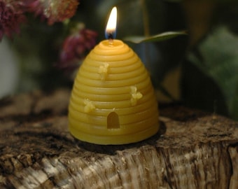 Pure Beeswax Candles - Bee Hive Candle, sold in fours made from our own Devon beeswax, Burn time ~6 hours each