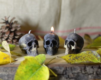 Halloween Skull Candle | 3 Beeswax Skull Candle
