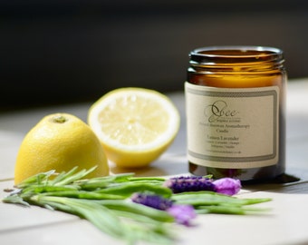 Aromatherapy Beeswax Glass Candle | Lemon Lavender