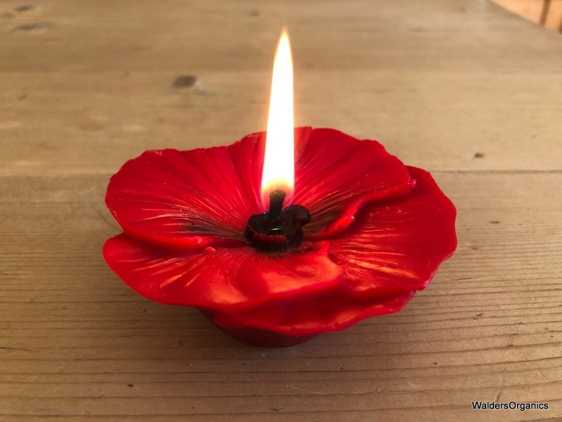 4 Poppy Candles Handcrafted for Remembrance Day 100 pure Etsy
