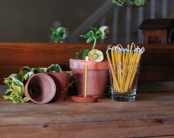 Pure beeswax thin candles - Birthday - Meditation - Church, price is for 10 candles
