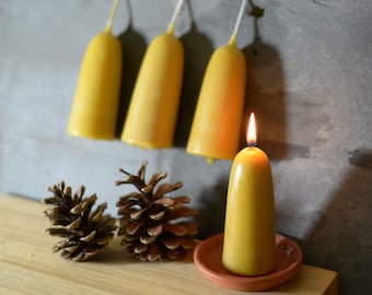 Hand Dipped Beeswax Candle Pair - Traditional Westcountry Candles (20hr)