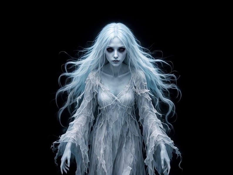 Wailing Banshee Halloween Projection Video, Screaming Ghost Woman Jump Scare, Window Projector Loop, Scary Halloween Decor, HD Download Bild 2
