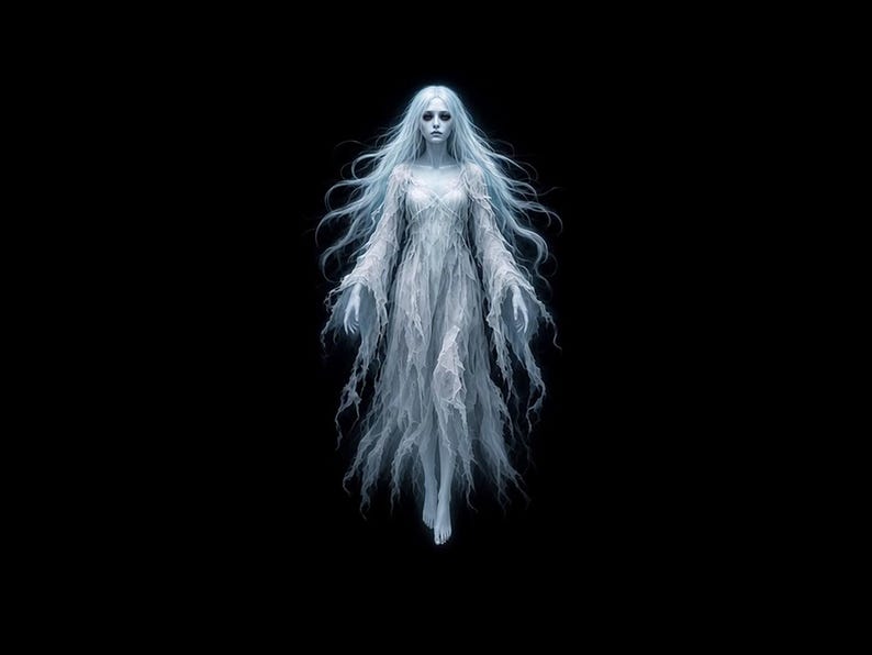 Wailing Banshee Halloween Projection Video, Screaming Ghost Woman Jump Scare, Window Projector Loop, Scary Halloween Decor, HD Download Bild 3