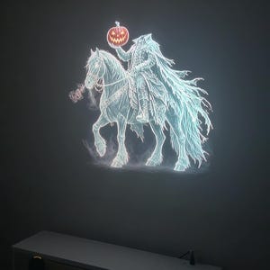 Headless Horseman Halloween Window Projection Video, Instant Download, Last Minute Halloween Decor, Seamless Projector Loop + 7 Bonus Clips image 6