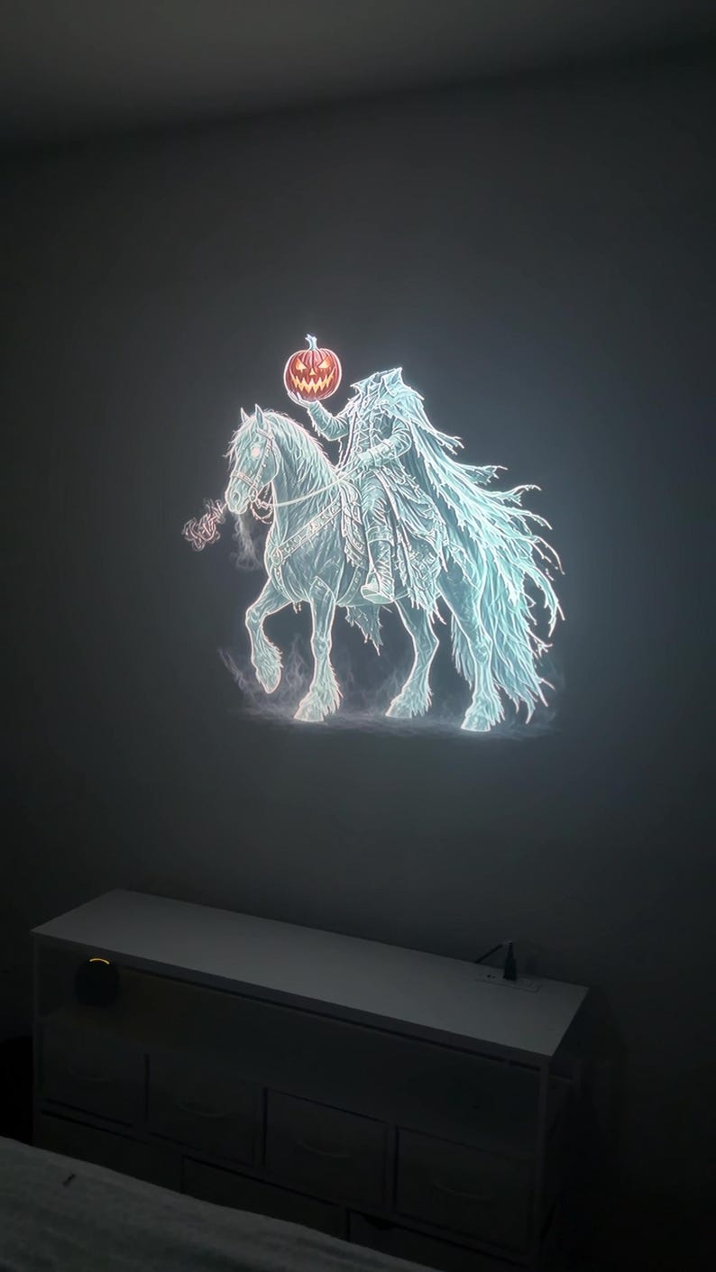 Headless Horseman Halloween Window Projection Video, Instant Download, Last Minute Halloween Decor, Seamless Projector Loop + 7 Bonus Clips image 6