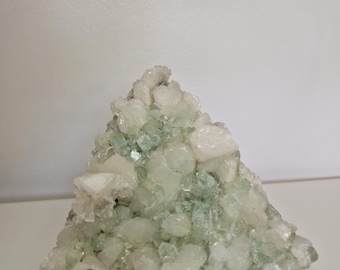 AAA Grade grüner Apophyllit mit weißem Stilbit, Mineral, Wohndekor, Kristalldekor, 1 Stück