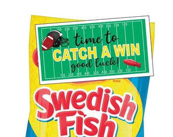 Football Team Gift tag, Sweedish Fish Candy Tag, Team good luck tag, Candy Team Good Luck Tag, Football Gift- PDF file CUSTOMIZED