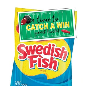 Fußballmannschaft Geschenkanhänger, schwedischer Fisch Süßigkeitsanhänger, Team Glücksanhänger, Candy Team Glücksanhänger, Fußball Geschenk- PDF Datei BENUTZERDEFINIERT