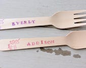 Unicorn Ice Cream Spoons Wooden Spoons, Wooden Ice Cream Spoons or Party Spoons or Unicorn Forks (20)