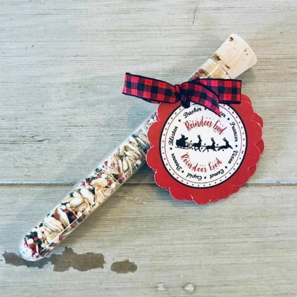 Reindeer Food for Kiddos on Christmas Eve- Christmas Party Favor- Test Tube Christmas Treats