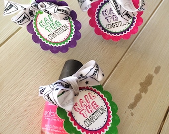 Cheerleading Good Luck Favor Tags- Dance Team Gifts, Team Gifts PDF file Instant Download Nail The Competition