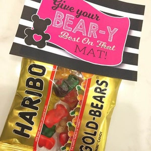 Gymnastiek Team Geschenken, Gymnastiek Meet Good Luck, Team Gift Tags, Gummy Bear Geschenken, Beary, INSTANT DOWNLOAD-PDF-bestand Gummy Bear