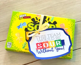 Cheerleading Team Gift, New Cheer team Gifts, Sour Patch Gift Tags, PDF file INSTANT DOWNLOAD, We Would Be Sour
