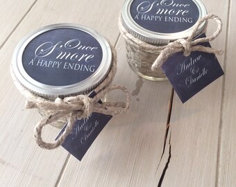 Rustic Wedding Favors, Smore Wedding favors, Smore Kits, Mason Jar Party Favor, Wedding Smore Party Favor (50)