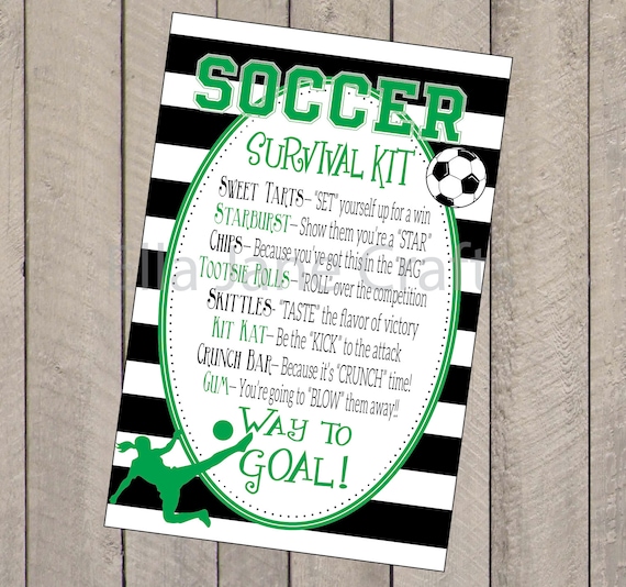 Soccer Survival Kits, Soccer Comp Kit, Soccer Camp Kit, Soccer Gifts- PDF file Survival Kit- INSTANT download PDF