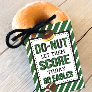 Team Gifts, Donut gift tag, Football Team Good Luck, Cheerleading Favor Tags, Football Tags, INSTANT DOWNLOAD- PDF file Donut