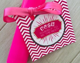 Team Gifts, Good Luck Favor Tags, Cheer Gifts, Push Pop Tags, Team Gifts PDF file Instant Download Push Yourself, Push Pop