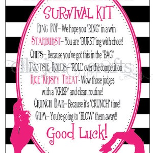 Cheerleading Competition Survival Kits- Cheer Gifts- CUSTOMIZED Survival Kit PDF file