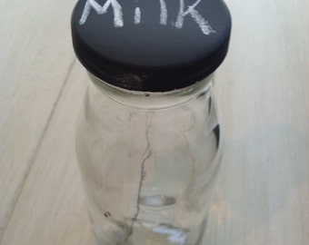 12 Chalk Lids for Glass Milk Party Jars- Snap on lids