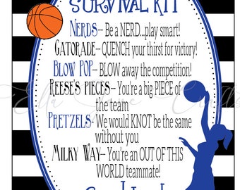 Basketball Competition Survival Kits- Bball Gifts, Team Gifts, Basketball Team gifts- PDF file Instant Download Survival Kit