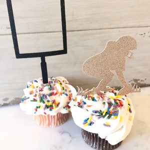 Football Cupcake Toppers, Football Fridays, Tailgate Decor, Football Party Decorations, 12 Cupcake Party Picks