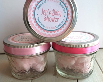 Cotton Candy Mason Jar Party Favors (12) Custom to Your Event with Tag- Baby Shower, Birthdays, Weddings and More